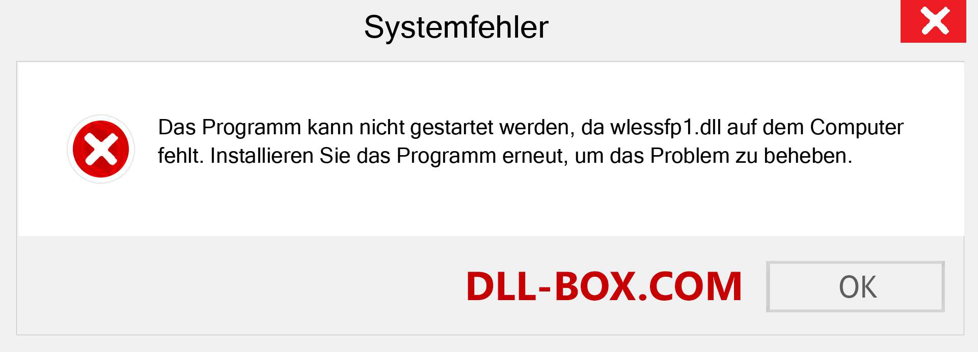 wlessfp1.dll-Datei fehlt?. Download für Windows 7, 8, 10 - Fix wlessfp1 dll Missing Error unter Windows, Fotos, Bildern